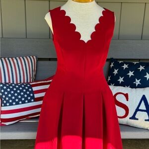 Banana Republic Red Scalloped Dress - Size 4